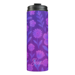 Digital Bloom Future Pattern Futuristisches Flor Thermosbecher
