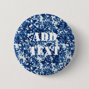 Digital Blue Military Pattern Button