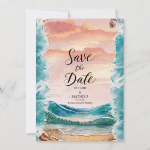 Digital Boho Beach Wedding Save The Date
