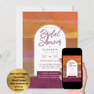 DIGITAL Brautparty Einladung Urban Plum Orange