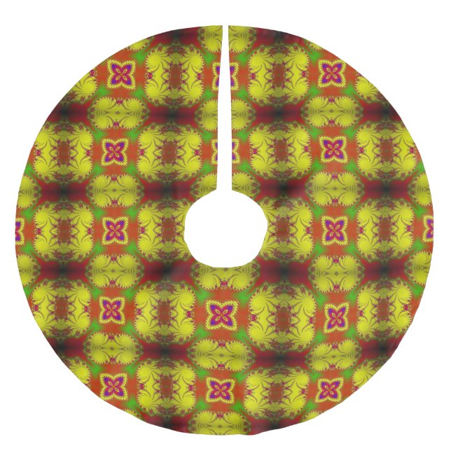 Digital Butterfly Weihnachtsbaumrock Polyester Weihnachtsbaumdecke (Vorderseite)