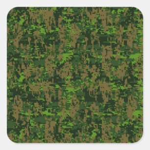Digital Camouflage Accent Decke im Holzstil Quadratischer Aufkleber