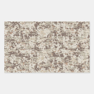 Digital Camouflage Beige Dekoration im Wüstenstil Rechteckiger Aufkleber