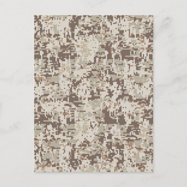 Digital Camouflage Beige Dekoration Postkarte (Vorderseite)