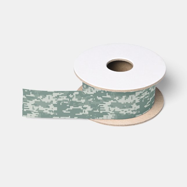 Digital Camouflage Woodland Satinband (Spule)
