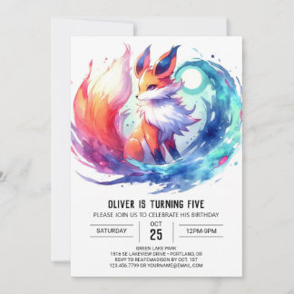 Digital Chic Fox Geburtstag Einladung
