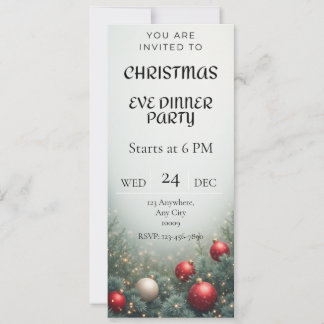 Digital Christmas Eve Dinner party Invitation Einladung