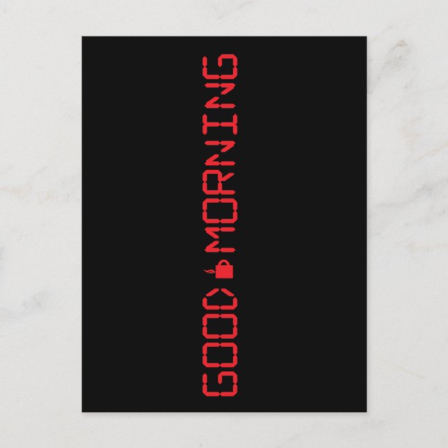 Digital Clock Good Morgenkaffee Tasse Früher Vogel Postkarte (Vorderseite)