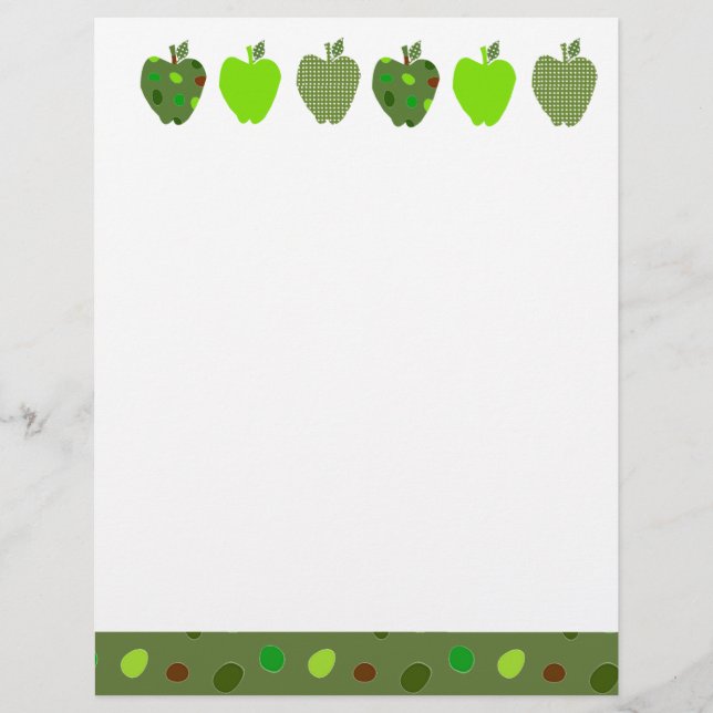 Digital Collage Green Hübsche Niedliche Äpfel (Vorderseite)