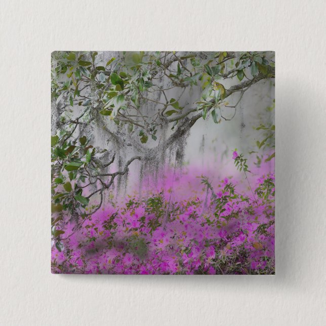 Digital Composite of Azaleas and Magnolia tree Button (Vorderseite)