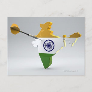 Digital Composite of India Postkarte