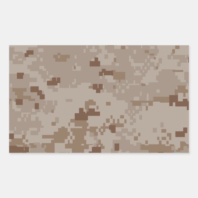 Digital Desert Camouflage Rechteckiger Aufkleber (Vorderseite)