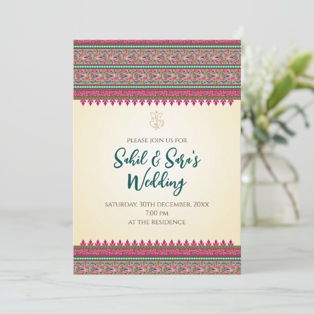 Digital Desi Wedding Card Indian Wedding laden ein Einladung (Stehend Vorderseite)