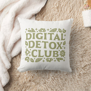 Digital Detox Club Wellness Mädchen grüne Ästhetik Kissen