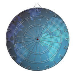 Digital Dot World Map Gradient Art Dartscheibe