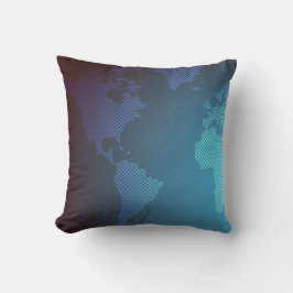 Digital Dot World Map Gradient Art Kissen
