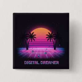 Digital Dreamer Retro Lapel Button
