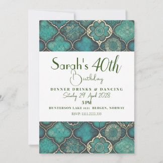 Digital Elegant Green Chic Geburtstag Einladung