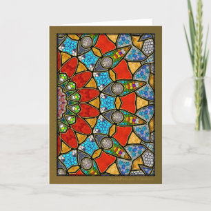 Digital Emerald Mandala Feiertagskarte