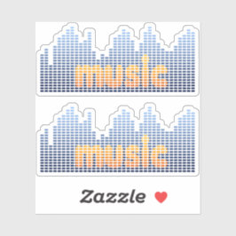 Digital Equalizer Music Wave Wall Aufkleber