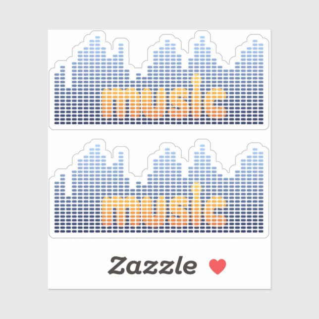 Digital Equalizer Music Wave Wall Aufkleber (Blatt)