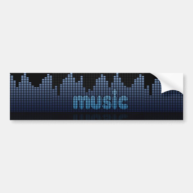 Digital Equalizer Music Wave Wall Autoaufkleber (Vorne)