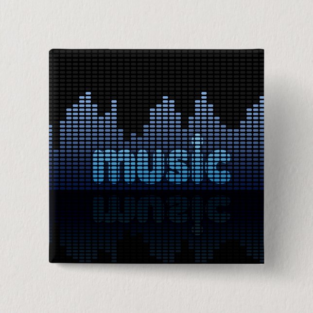 Digital Equalizer Music Wave Wall Button (Vorderseite)
