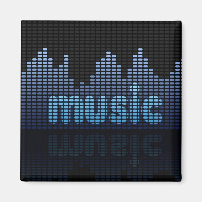 Digital Equalizer Music Wave Wall Magnet (Vorne)