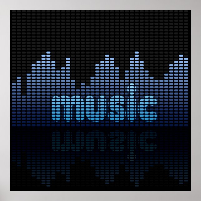 Digital Equalizer Music Wave Wall Poster (Vorne)