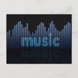 Digital Equalizer Music Wave Wall Postkarte