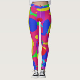 digital erstelltes schwarzes Design auf rotem Hint Leggings