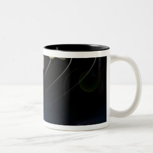 Digital erzeugtes Bild unseres Sonnensystems Zweifarbige Tasse