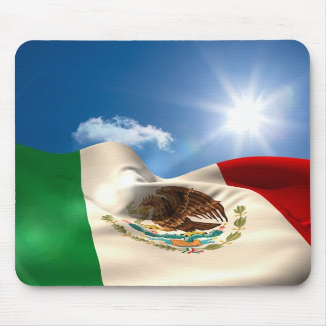 Digital erzeugtes Mexiko-Flaggen-Plätschern Mousepad (Vorne)