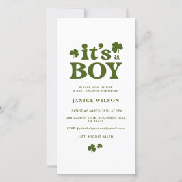Digital Evite its a Boy St. Patrick's Day Baby Ankündigung