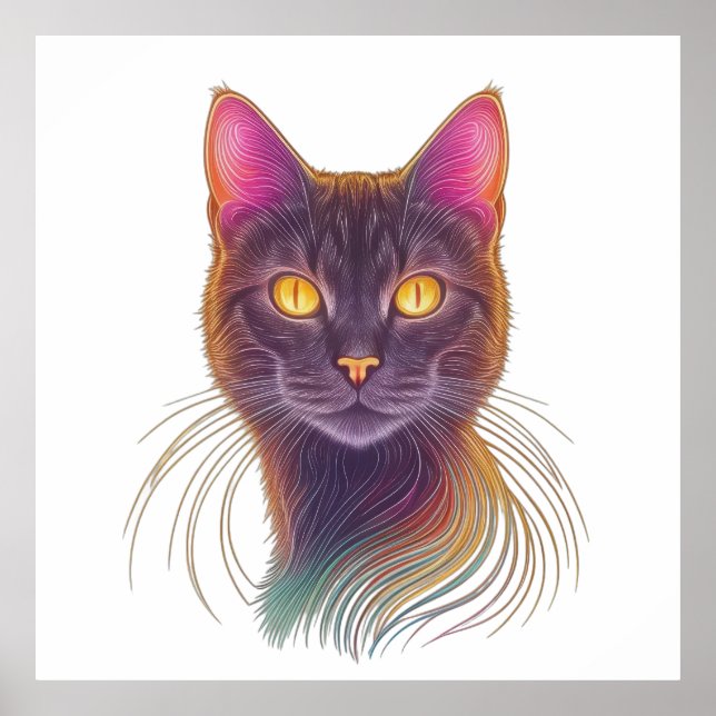Digital Feline Majestät Poster (Vorne)