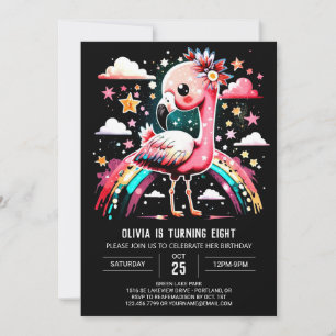 Digital Flamingo Chic Geburtstag Einladung