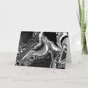 Digital Fluid Art Blank aus schwarzem und weißem M Karte