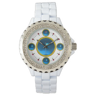 DIGITAL GEM STONE Goldblauer Saphir Armbanduhr