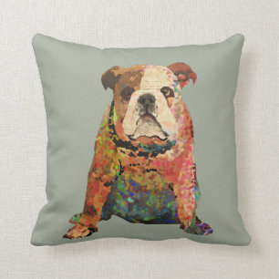 Digital gemalte englische Bulldogge Kissen
