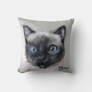 Digital gemalte Katze. Meau! Kissen