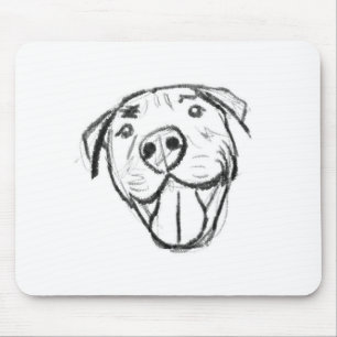 digital gezeichneter lächelnder Pitbull Mousepad