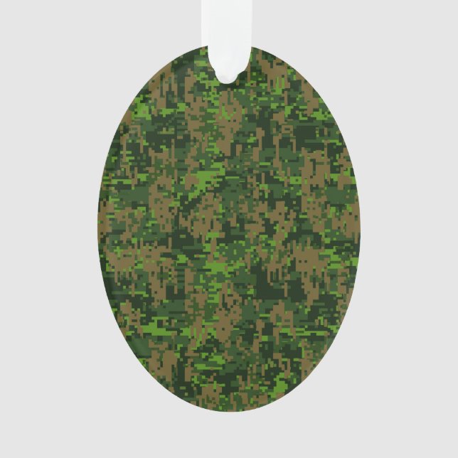 Digital Green Camouflage Accent im Holzlandstil Ornament (Vorderseite)