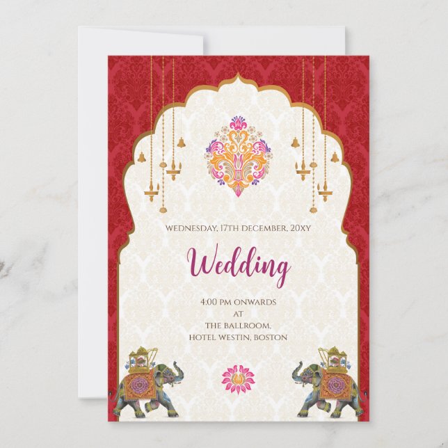 Digital Hindu Hochzeit Einladung Indische Hochzeit (Vorderseite)