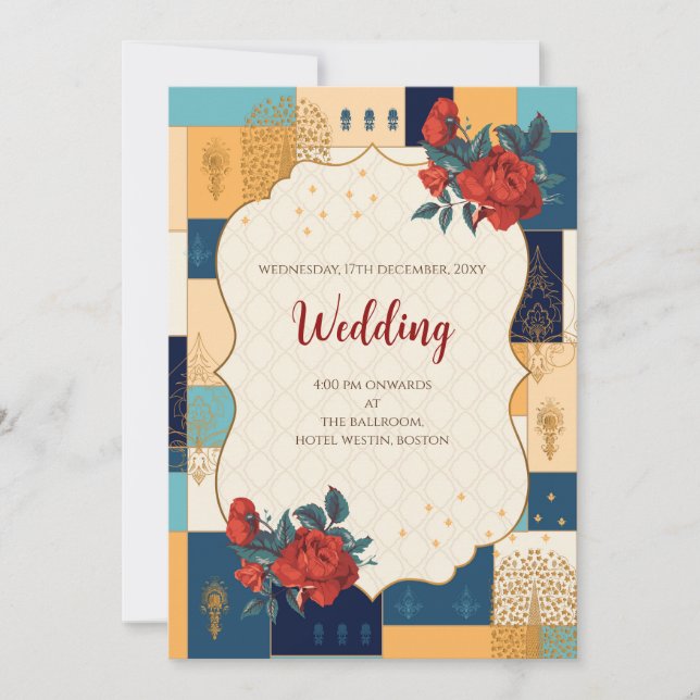 Digital Hindu Hochzeit Einladung Indische Hochzeit (Vorderseite)