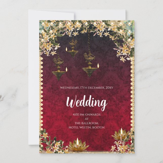 Digital Hindu Hochzeit Einladung Indische Hochzeit (Vorderseite)