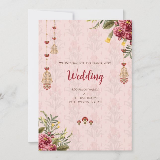 Digital Hindu Hochzeit Einladung Indische Hochzeit (Vorderseite)