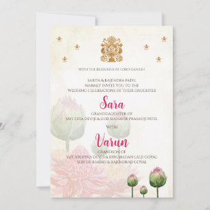 Digital Hindu Wedding Card Indische Hochzeitkarte Einladung
