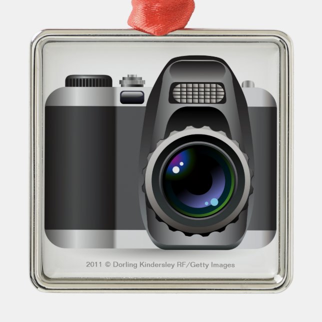 Digital-Illustration der Digitalkamera Silbernes Ornament (Vorne)