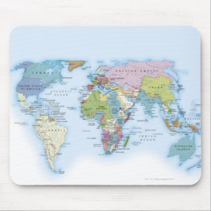 Digital-Illustration der Welt im Jahre 1900 Mousepad