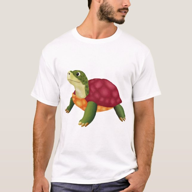 Digital Illustration of a Happy Turtle T-Shirt (Vorderseite)